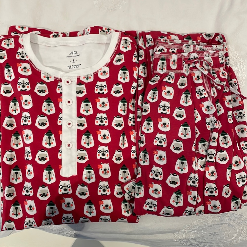 Mens Christmas Roller Rabbit PJ Set